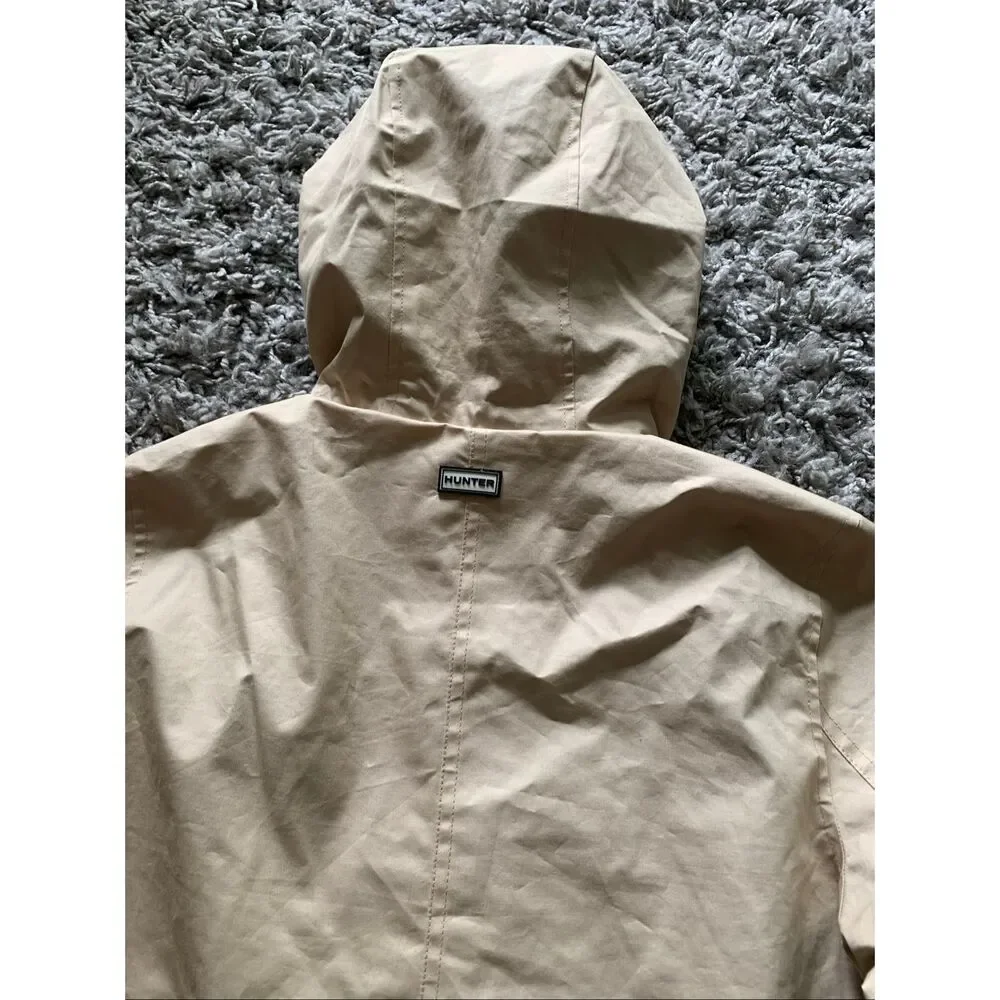 NEW NWOT Hunter Adela Cinched Waist TAN Rain Jacket Coat sz S